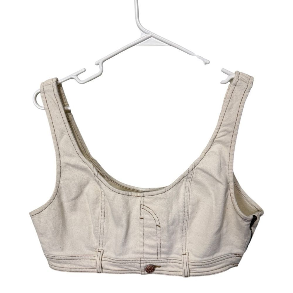 Wild Fable Cream Denim Corset Bra Crop Top Size M